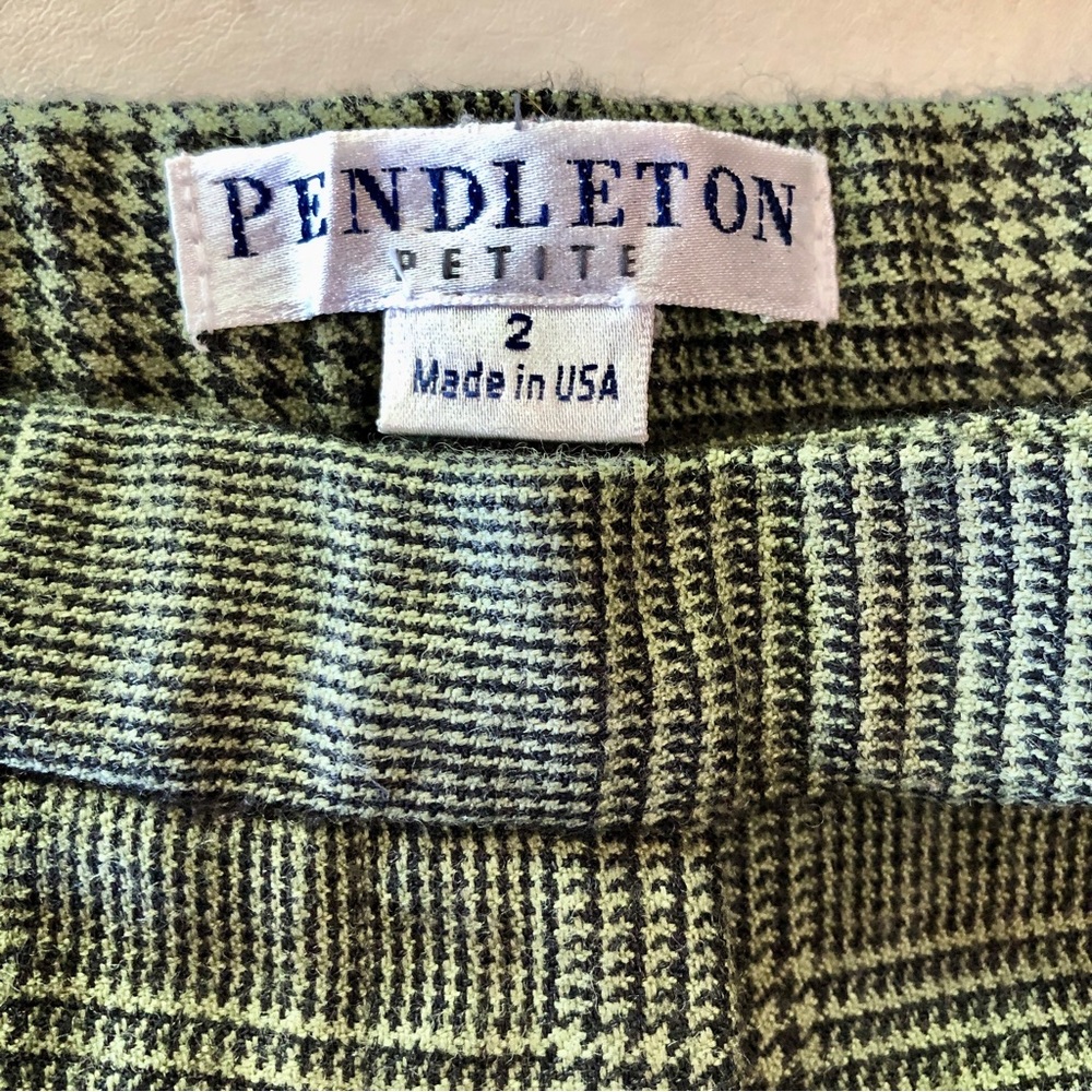 Pendleton Glen Plaid Wool Pants Green Black (2 Petite) - Picture 13 of 15
